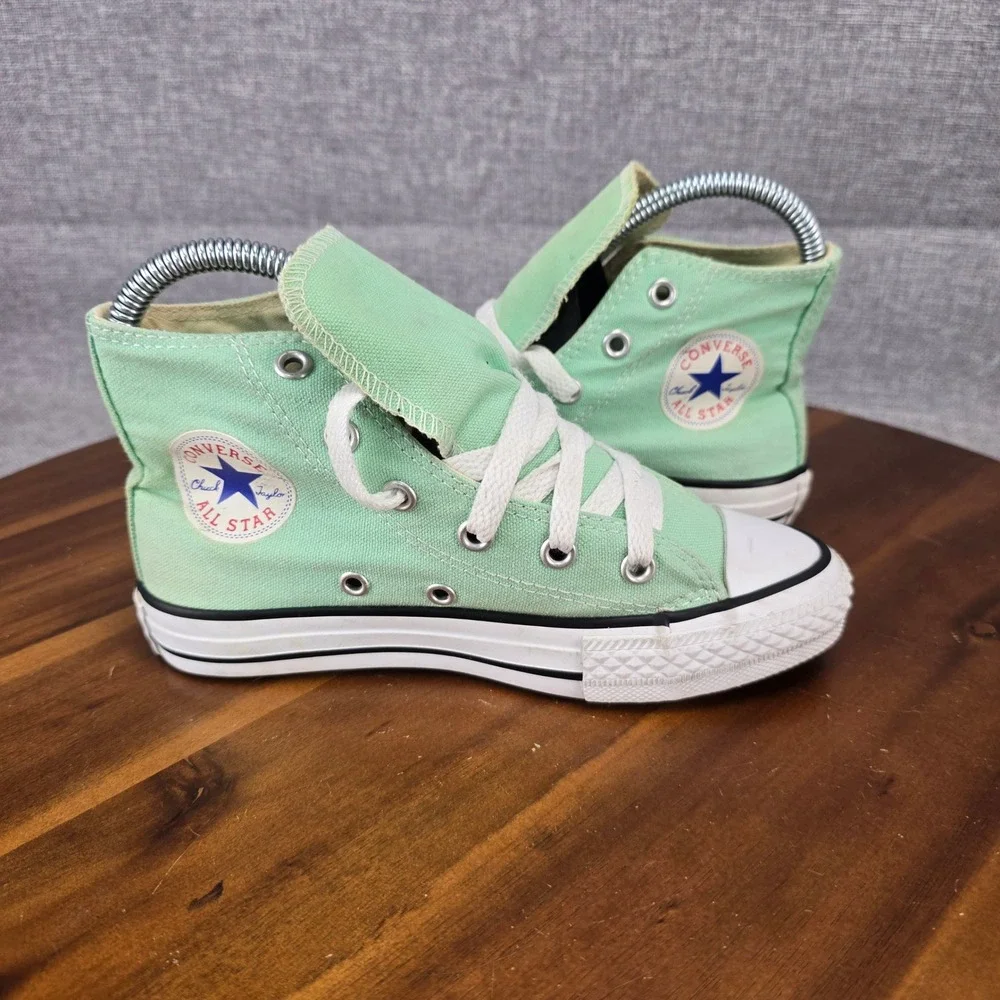 Converse Chuck Taylor All Star Kids Mint Green High Top Sneakers 342367F Size 13